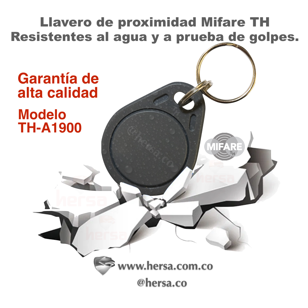 Llavero de proximidad tag Mifare 13.56 MHz color gris TH - Imagen 2