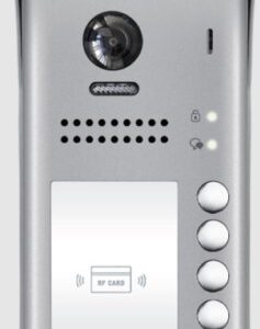Videoportero de 4 botones metálico con lector RFID TH