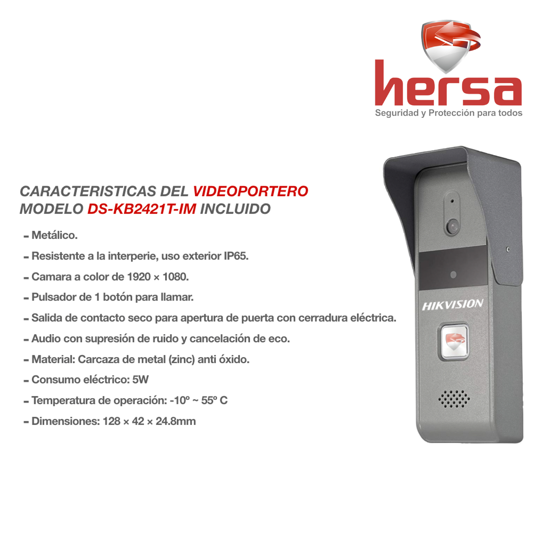 DS-KIS203 | Hikvision | Kit Videoportero Analogo - Imagen 2